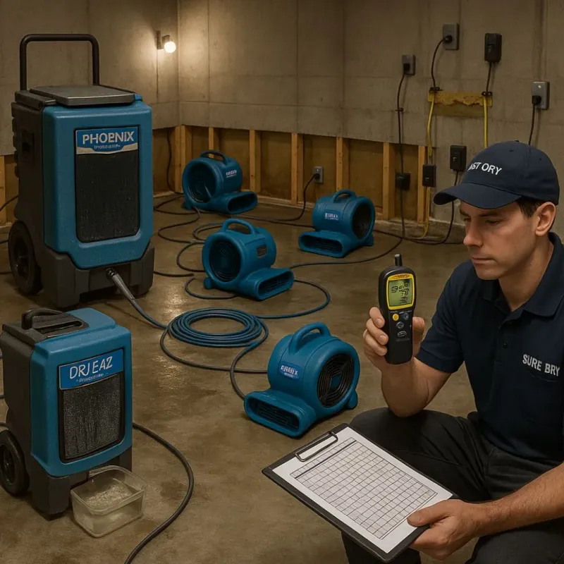 Structural Drying and Dehumidification process in Mack, OH